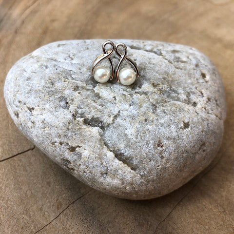 The Pearl Project Stud Earrings - White Gold Plated