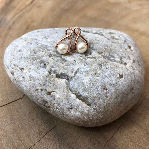 The Pearl Project Stud Earrings - Rose Gold Plated