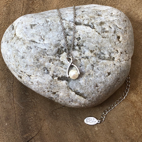 The Pearl Project Single Pendant - White Gold Plated