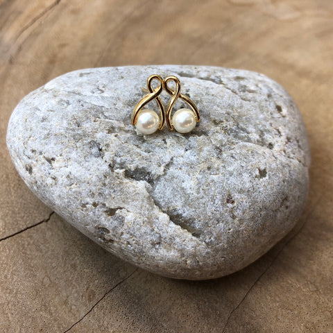 The Pearl Project Stud Earrings - Yellow Gold Plated