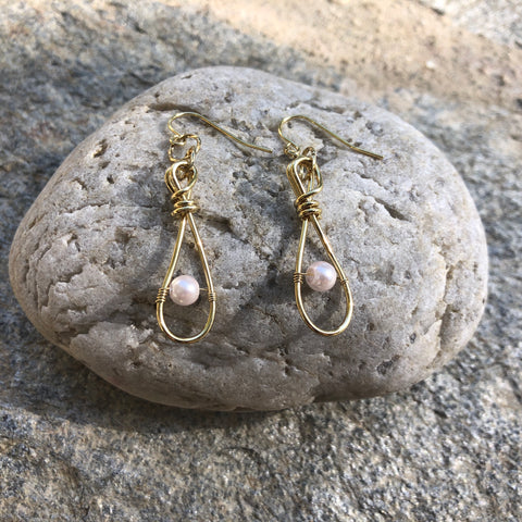 The Pearl Project Drop Earrings Yellow Gold Plated